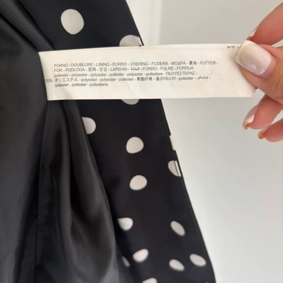 Black and white polka dot cropped sleeve suit jacket - Picture 5 of 6